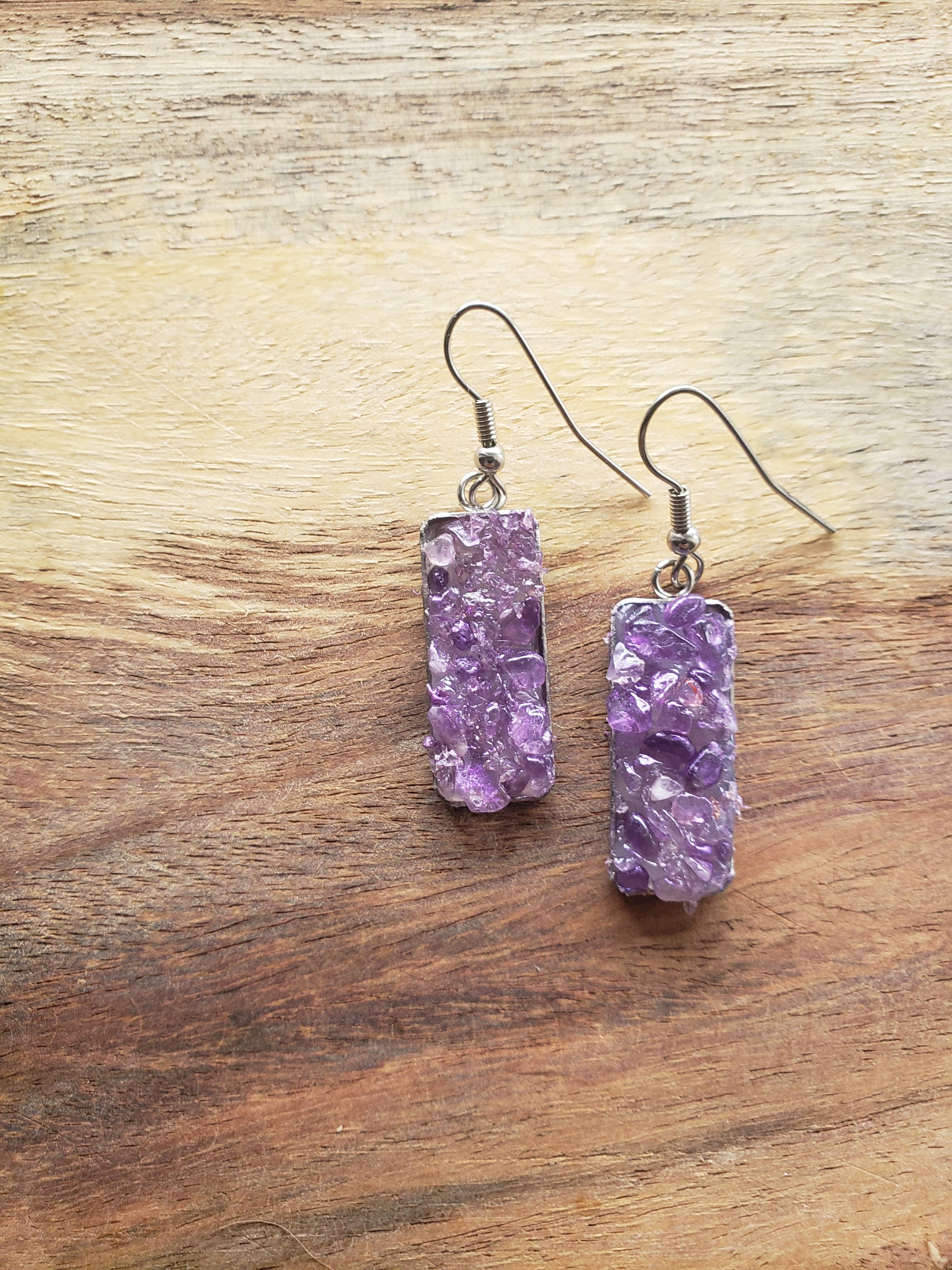 Moon studio jewelry - Wholesale Dangle Earrings - Dangle raw stone earrings17