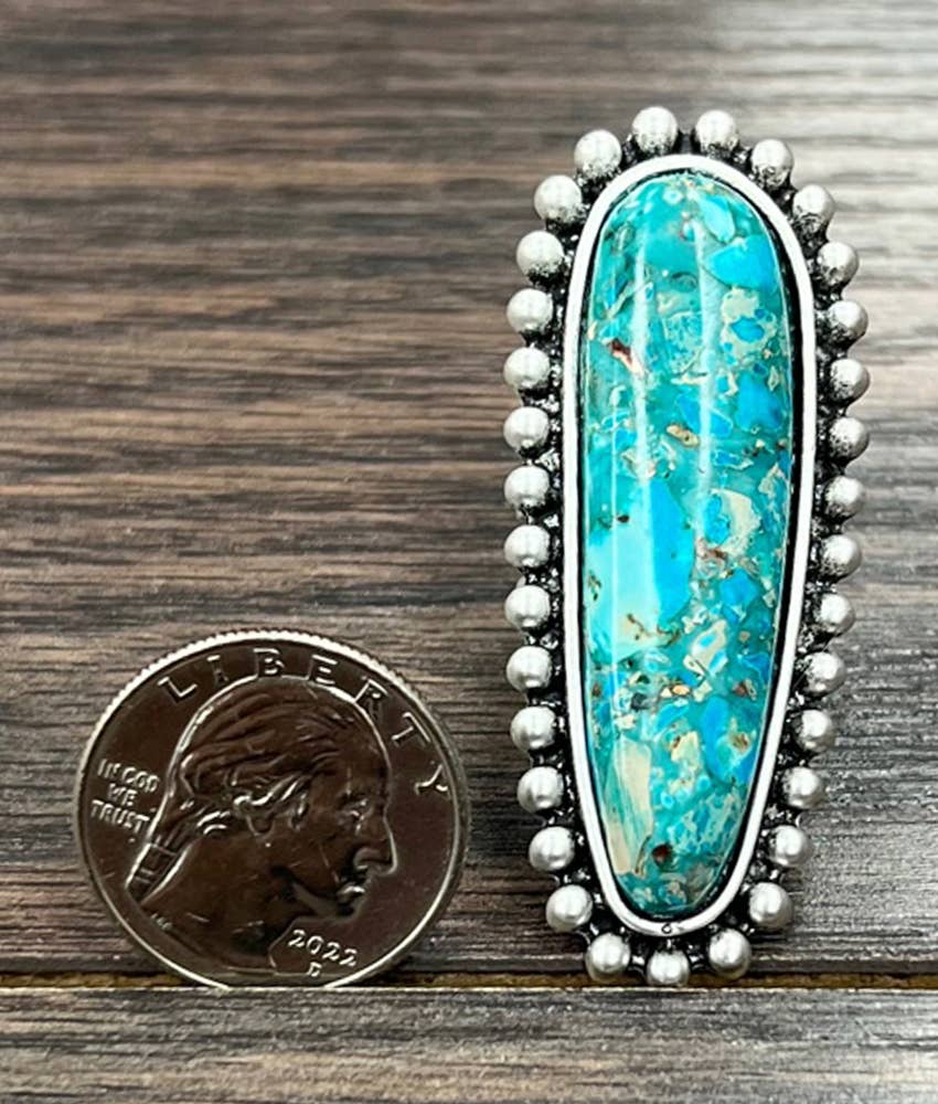 ISAC Trading Inc - Vendita all'ingrosso Anelli cocktail/statement - 750500, Pietra Preziosa Molto Grande! Anello Regolabile in Ottone2