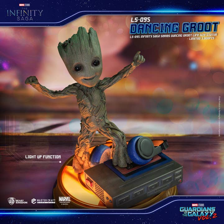 LM Treasures - Wholesale Decorative Figurine - Infinity Saga Series Dancing King Baby Groot 1:1 Life Size Statue