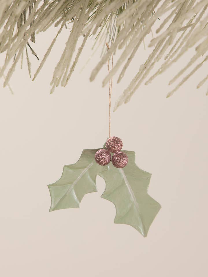 Pastel Holly Tin Ornament for wholesale by Bethany Lowe Designs