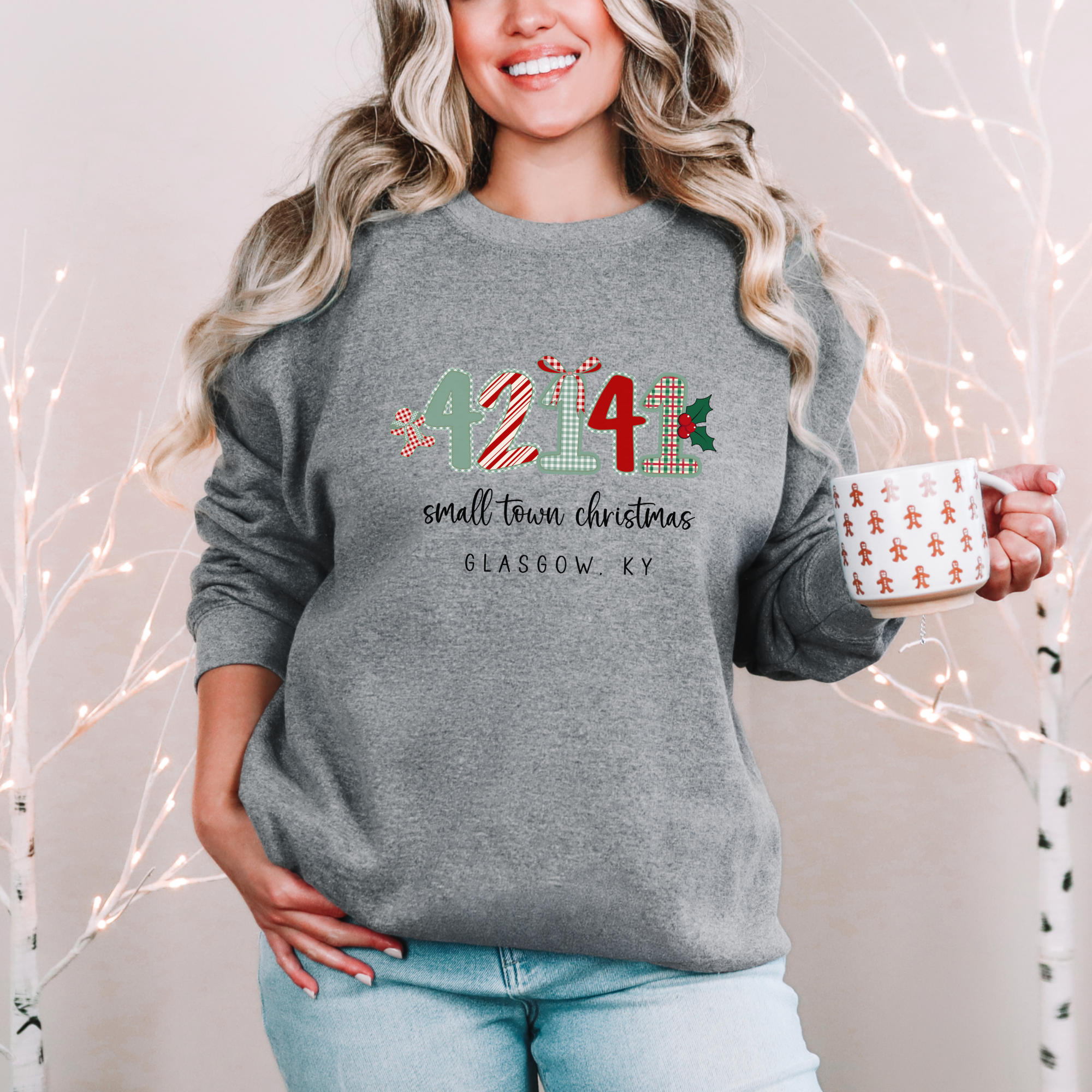 Scripted Pearl - Vente Sweat-shirt à imprimés – femme - Sweatshirt de Noël personnalisé avec graphique de petite ville.14