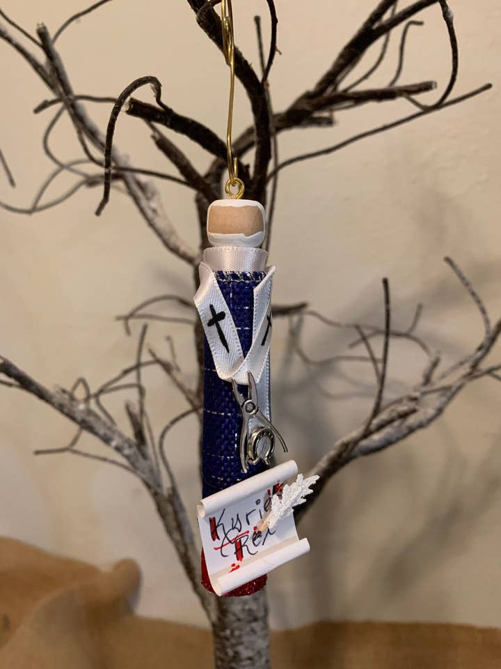 St. Dunstan Wooden Doll Ornament for wholesale by Our Saint Family