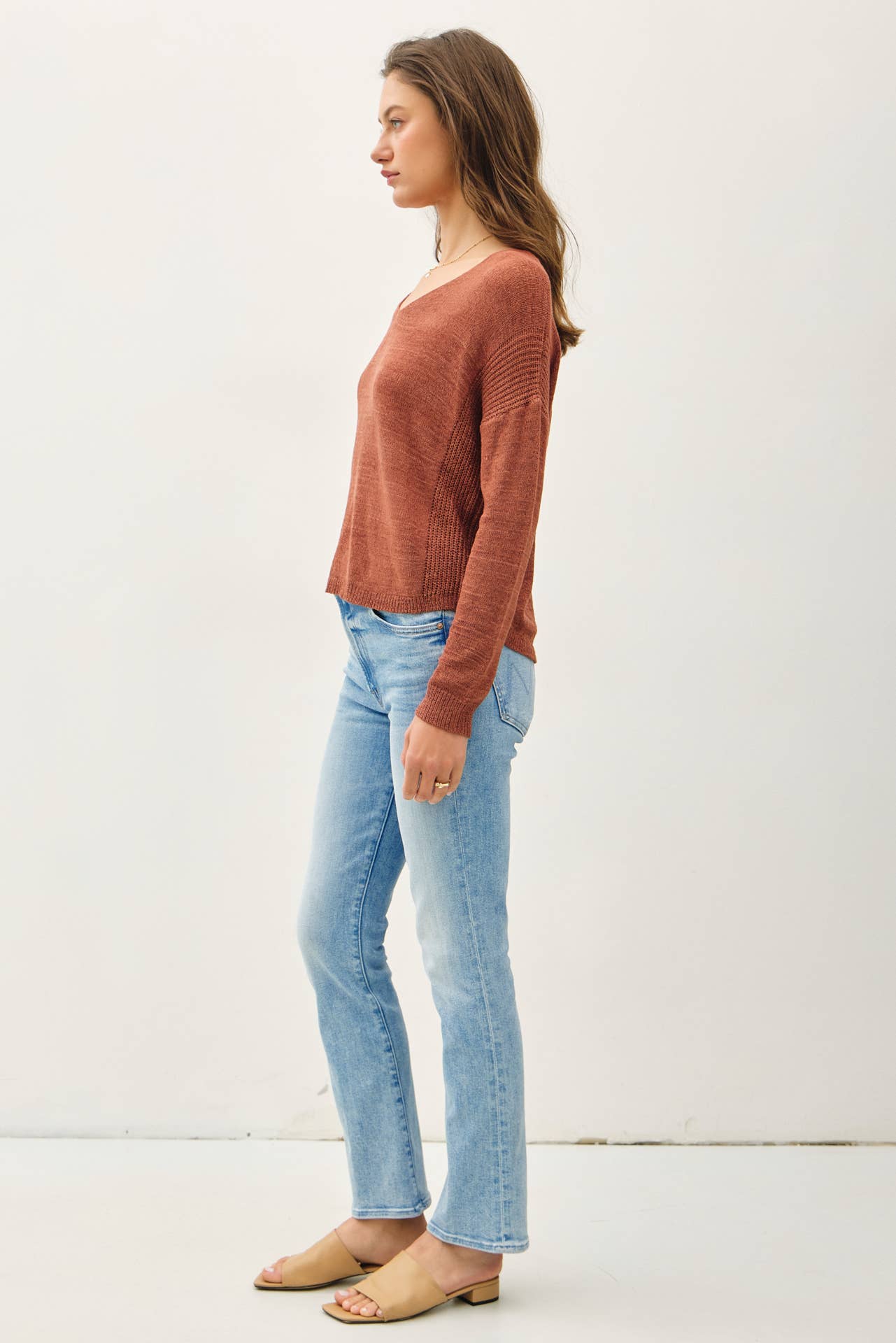 Be Cool - Vente Pull en maille – femme - PULL DÉCONTRACTÉ BREEZY À COL EN V18