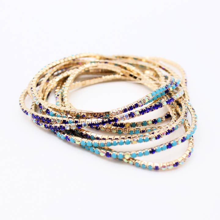 Reference Mode - Wholesale Jewelry Set - Set of 10 gold rhinestone bracelets17