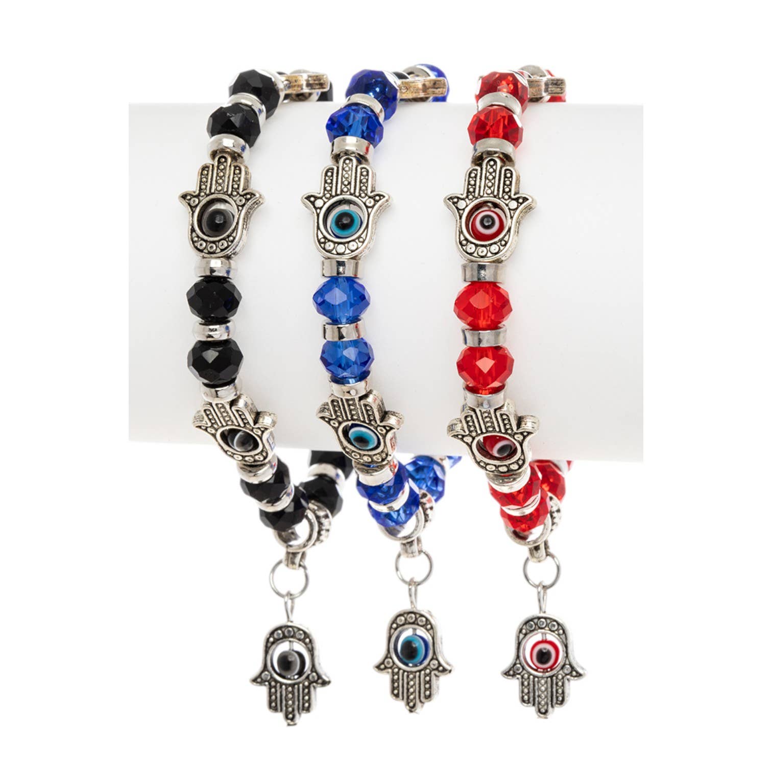 LA Jewelry Plaza - Wholesale Jewelry Set - Hamsa Charm Stretch Bracelet Set0