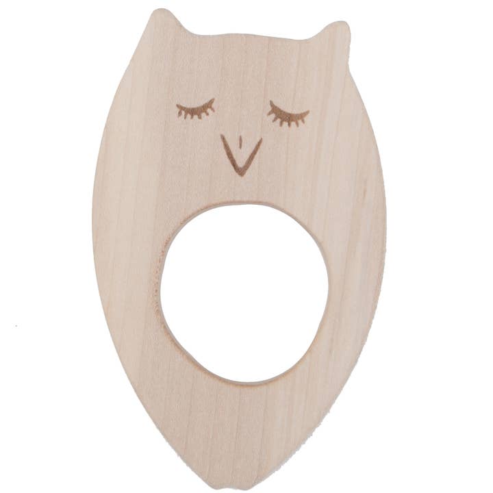 wooden teether - owl for wholesale by Wooden Story Sp. z o.o.