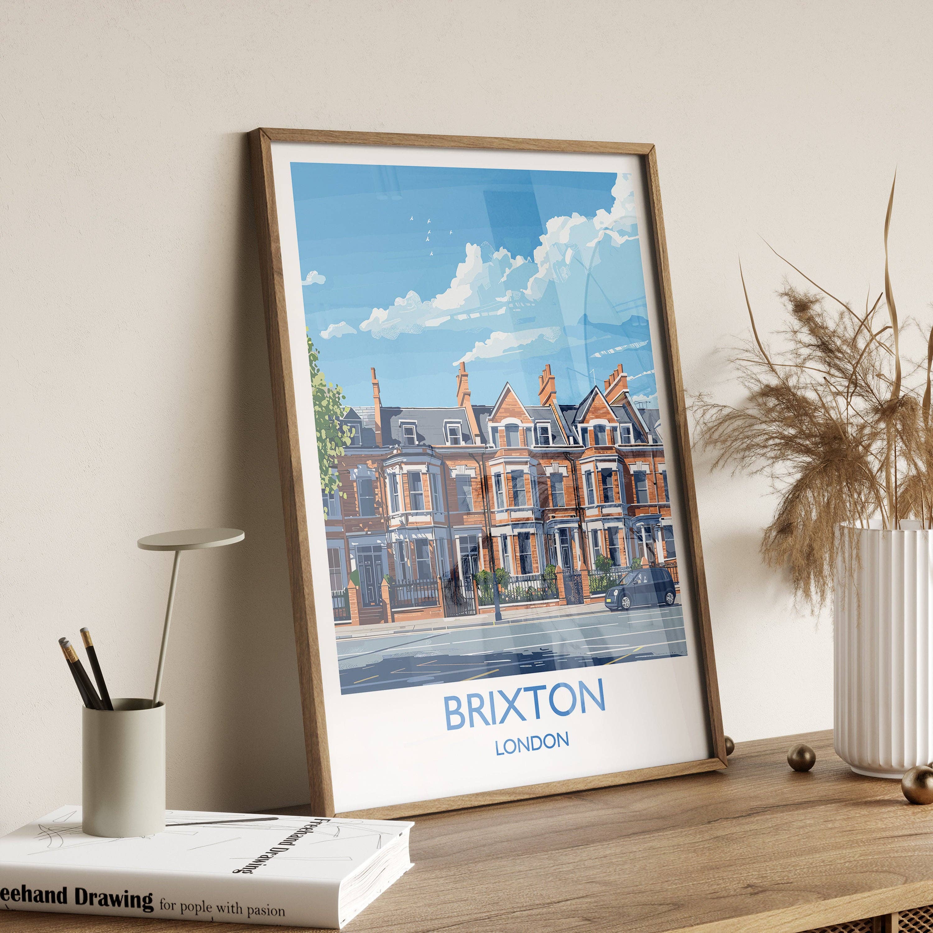 NQ Media Designs - Wholesale Art Print - Brixton Travel Poster, Travel Print of Brixton, London Poster, Brixton Art Gift, London Art Lovers UK Travel Gift4