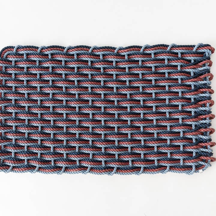 Glacier Bay/Pomegranate/Navy Doormat for wholesale by The Rope Co.