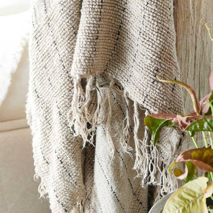 Natural Black Mayla Oversized Throw - Natural/Black for wholesale on Faire