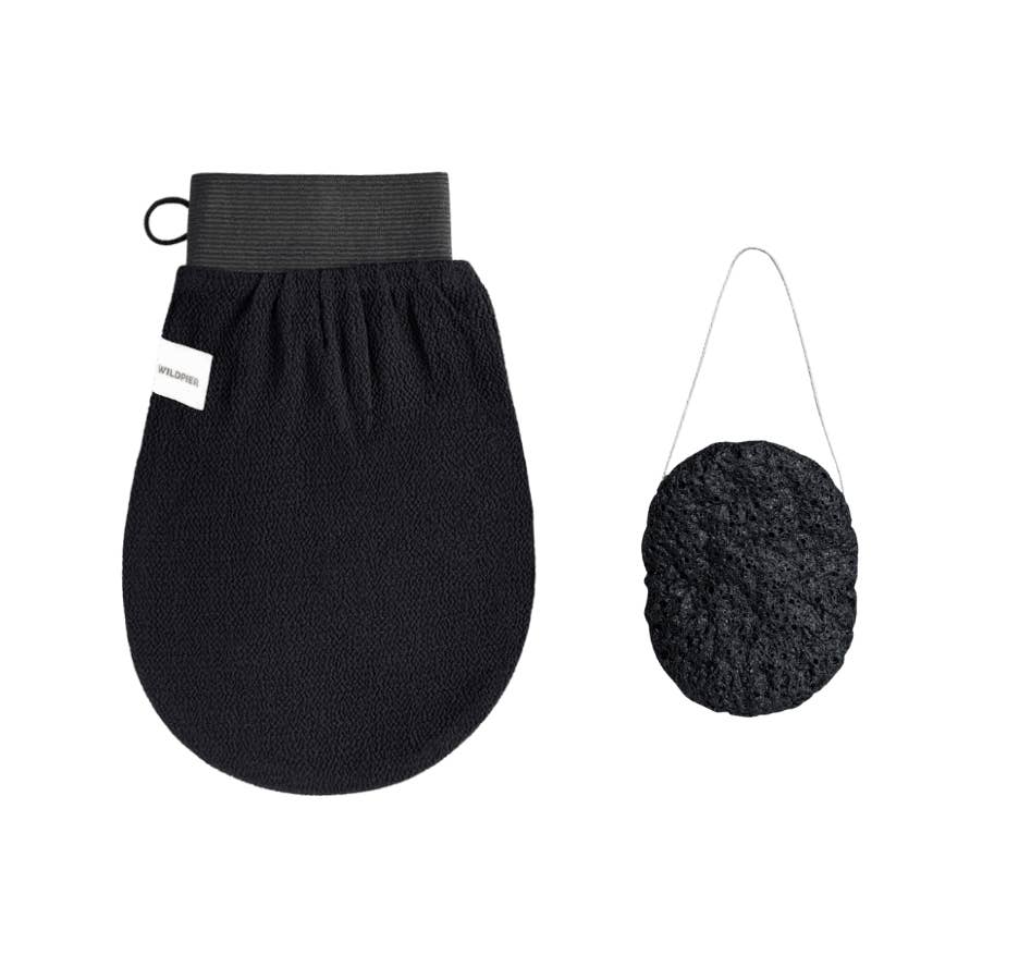Wildpier Beauty – wholesale Exfoliating gloves/mitts – Wildpier™️ Luxe Deep Exfoliating Glove and Bamboo Charcoal K