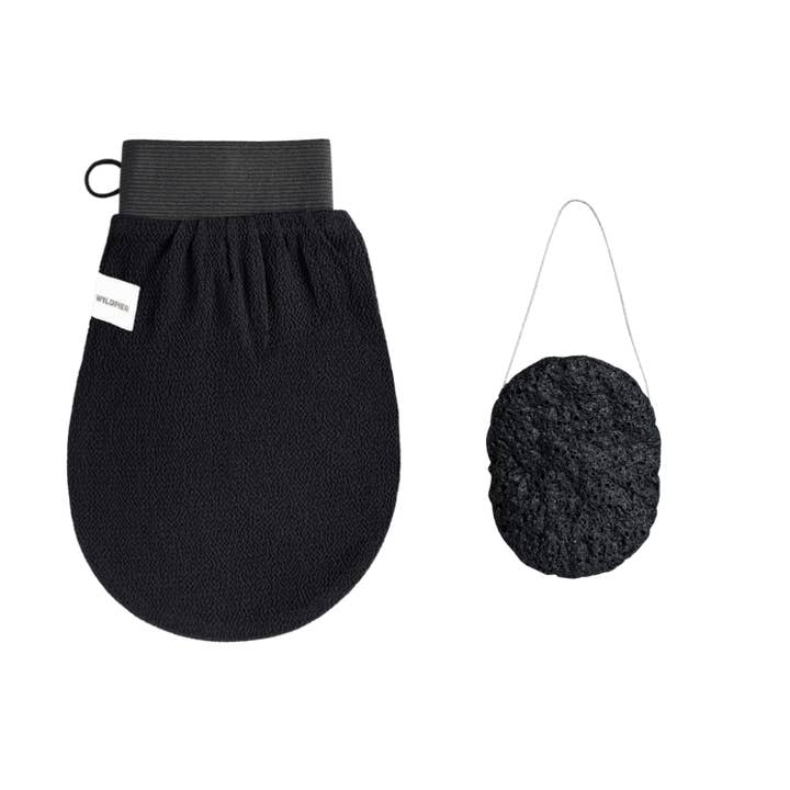 Wildpier Beauty - Wholesale Exfoliating Gloves/Mitts - Wildpier™️ Luxe Deep Exfoliating Glove and Bamboo Charcoal K0