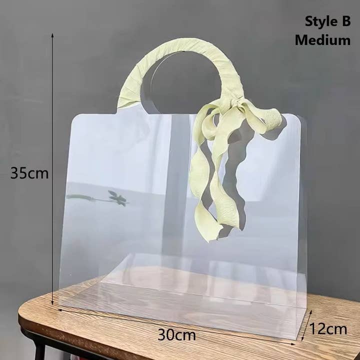 Elegant Design Supply - Wholesale Gift Bag - Viral Clear Flower Bag - Various Styles & Shapes