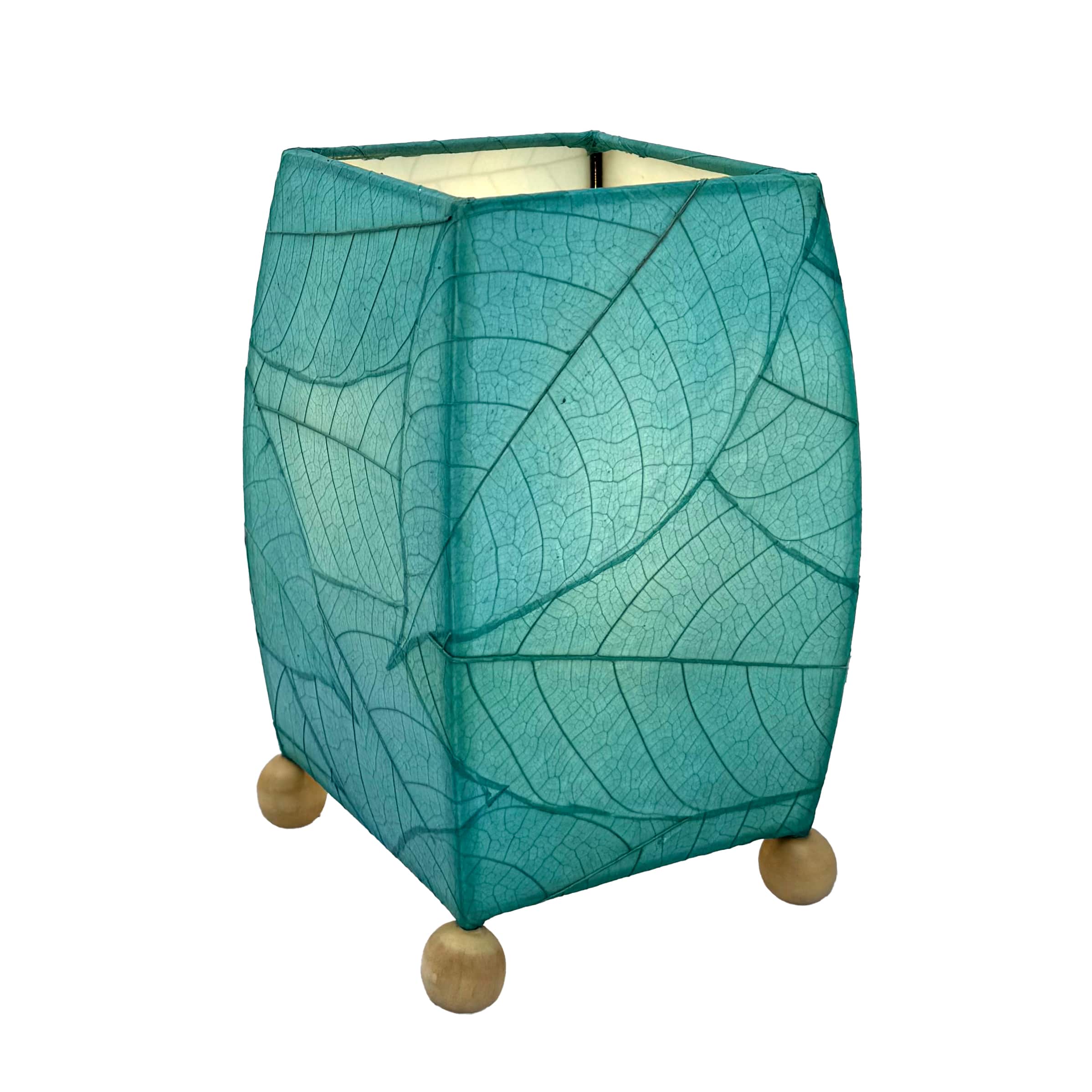 Eangee Home Design - Wholesale Accent/Desk Lamp - Mini Square Cocoa Leaf Lamp Sea Blue, Cocoa Leaves on Shade2
