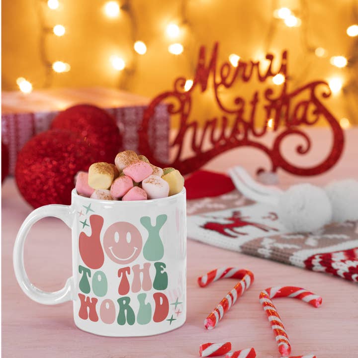 With Love Louise - Wholesale Coffee Mug - Joy To The World Retro 70s style mug