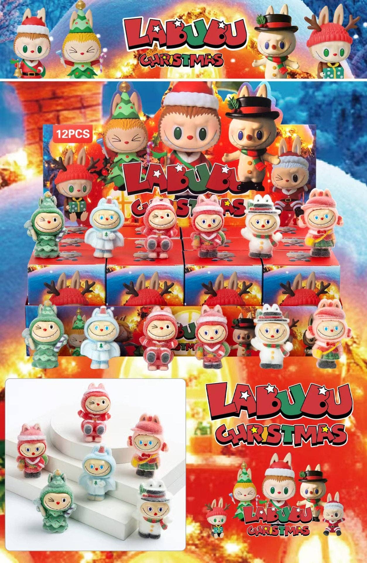 Auraquise - Vente Figurine – enfant - Jouet de collection en vinyle floqué de Noël Boîte surprise4