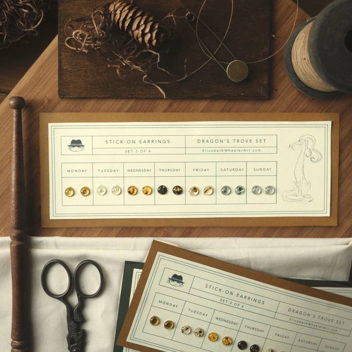 Made by Wheeler - Wholesale Jewelry Set - Stick-On Earrings - Dragon's Trove Set1