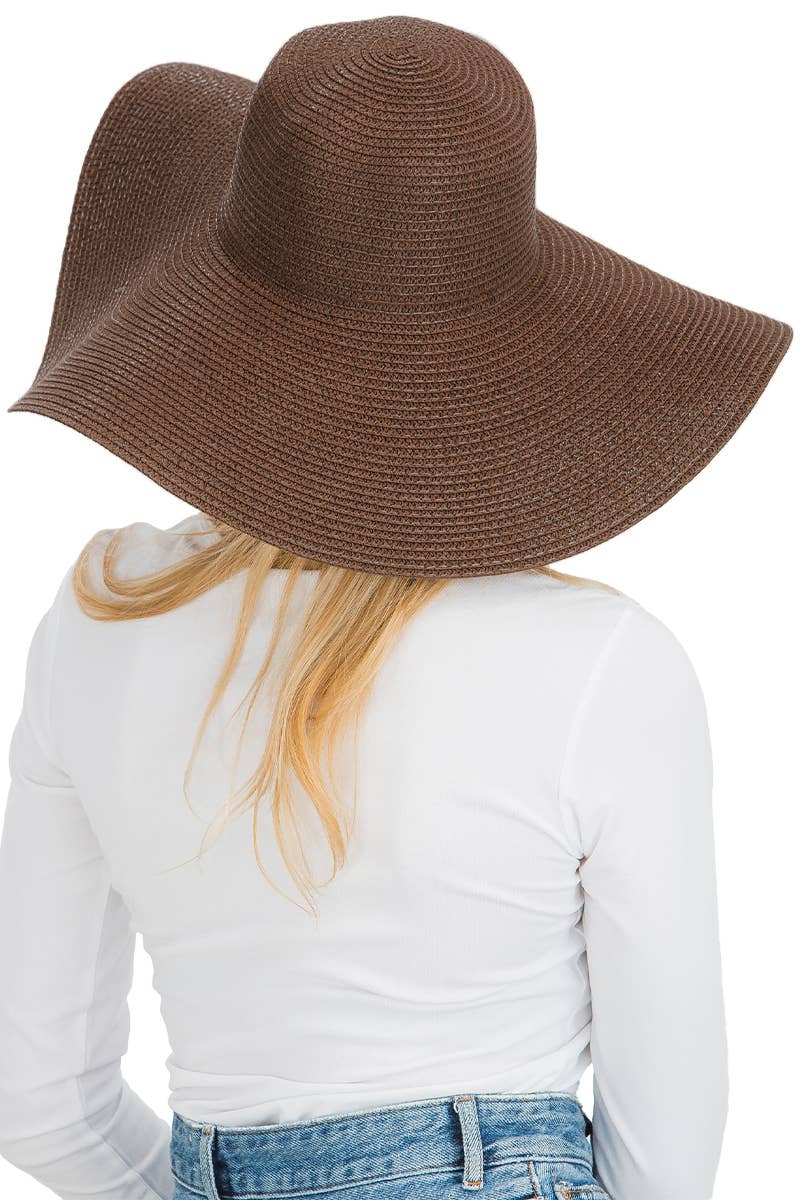 Cap Zone - Venta al por mayor Sombrero de paja - Mujer - Sombrero de sol de paja con tejido apretado, color sólido y ala ancha flexible11