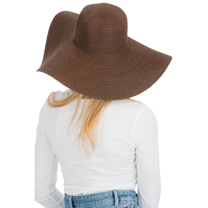 Cap Zone - Venta al por mayor Sombrero de paja - Mujer - Sombrero de sol de paja con tejido apretado, color sólido y ala ancha flexible11