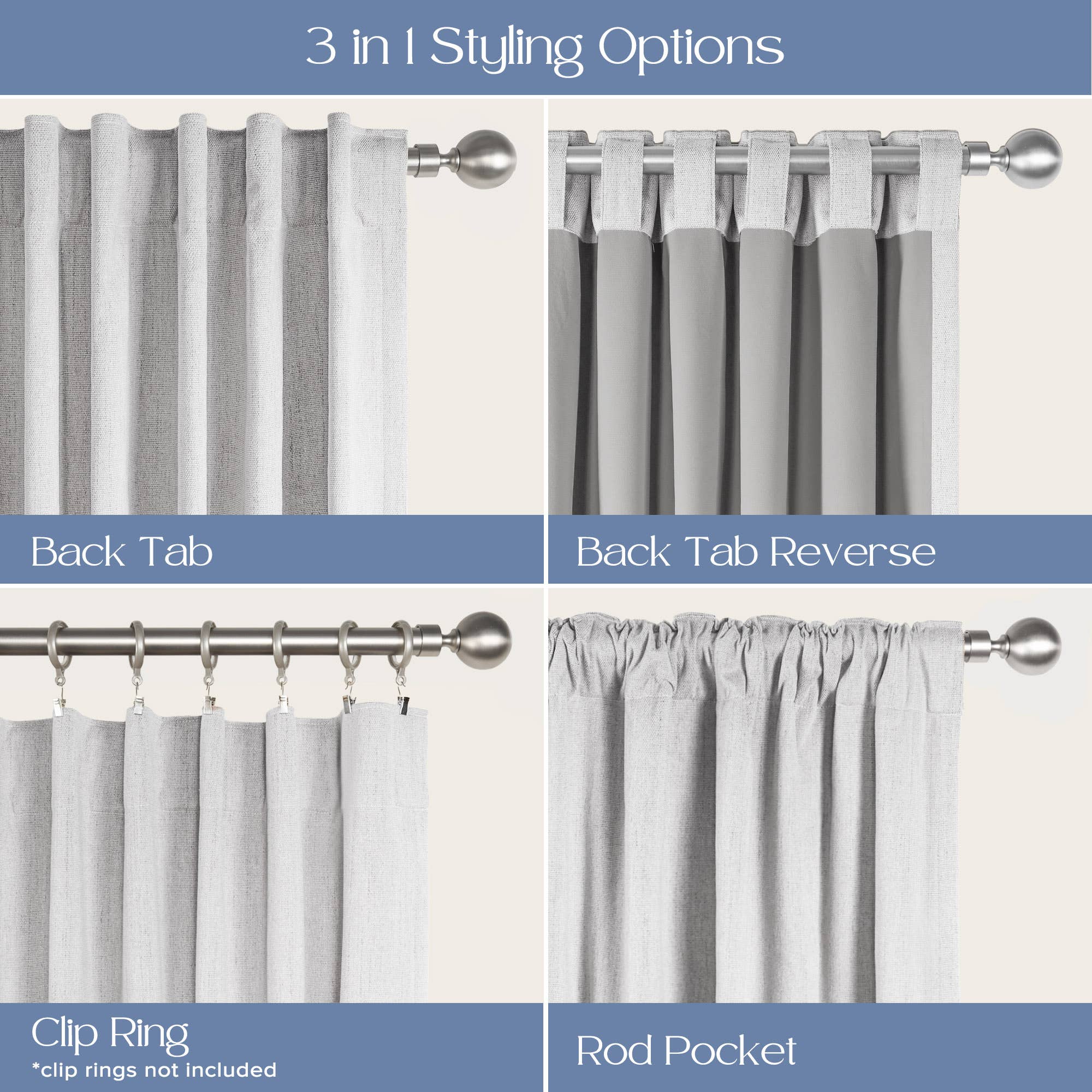 Awesome Home - Wholesale Curtain - Chenille Blackout Back Tab Curtains Pair, 2 Panels26