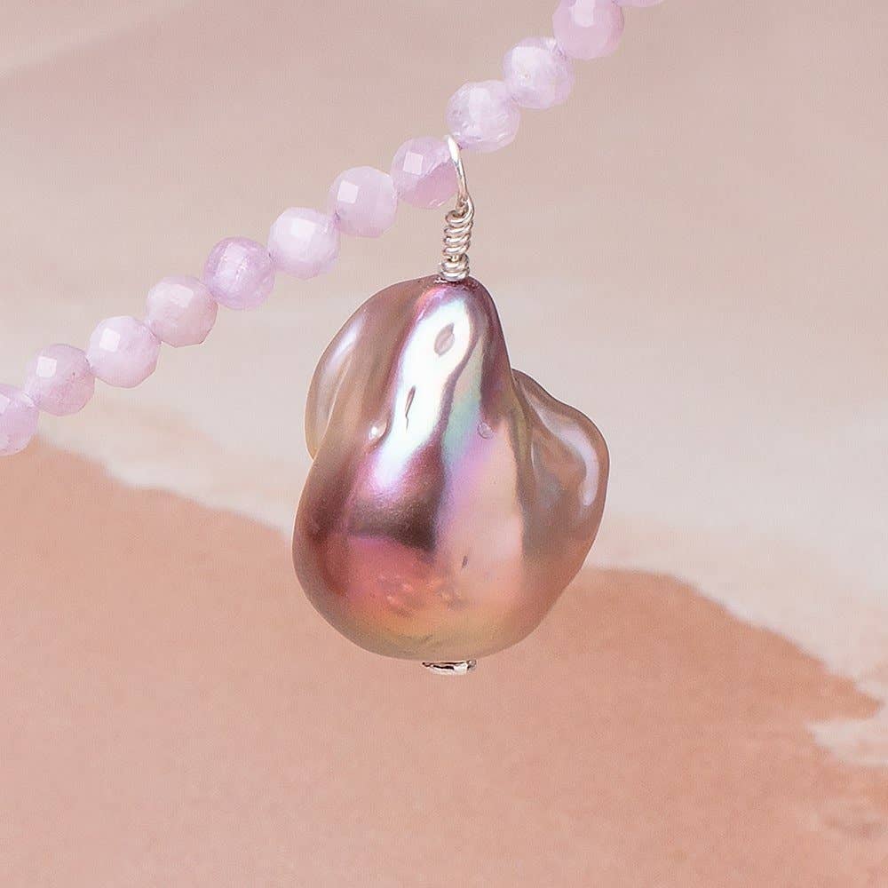 Beads of Cambay - Vente Perle - Perles focales ultra baroques lilas et pêche de 17 à 21 mm, 1 pièce AA2