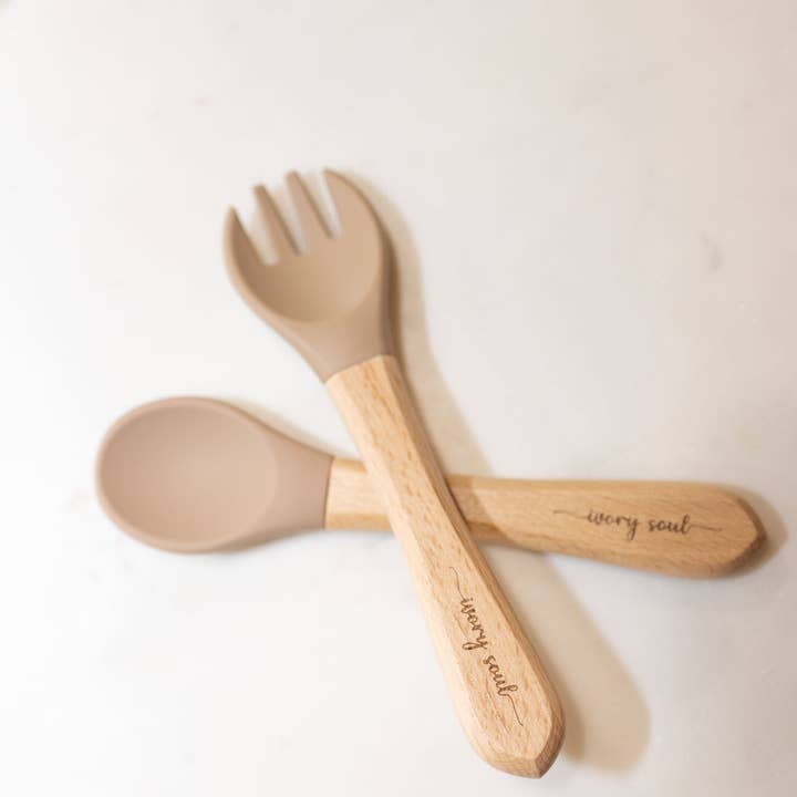 fork + spoon set • beige for wholesale by Ivory Soul