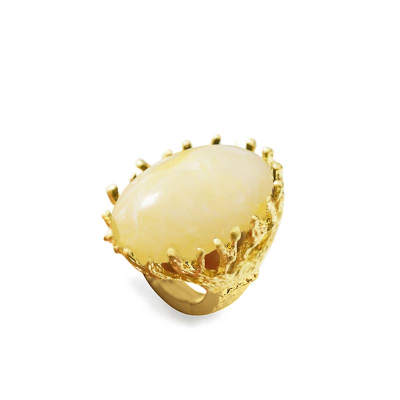 AMORINO SRL – wholesale Single stone/solitaire ring – LARGE ELASTIC CORAL RING WITH RESIN STONE4