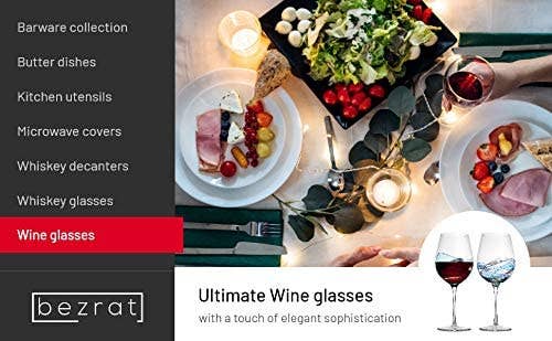 Bezrat – wholesale Wine glass – Bezrat Set of 2 Wine Glasses With Blue Mosaic Design6