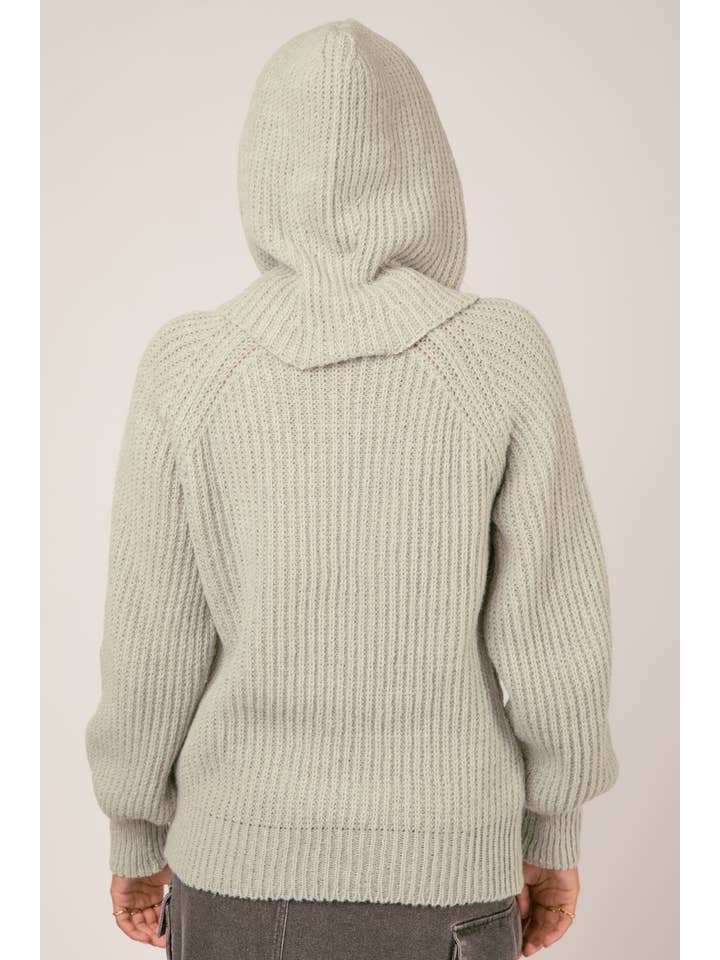 VERY J - Wholesale Hoodie - Women's - 12W2946V-Oversized Balaclava Hoodie Soft Knit Sweater Top