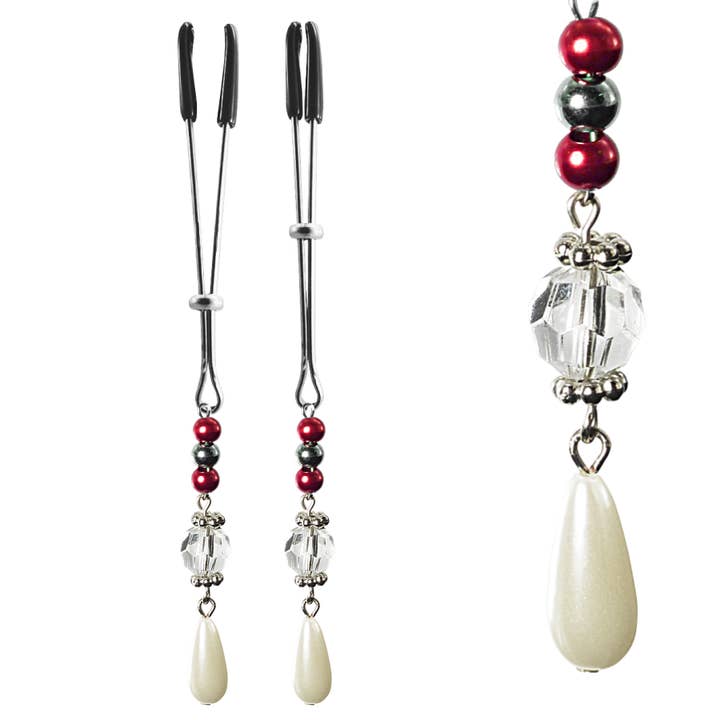 Brystvorte klemme pincet/anodiseret & facetteret perler for engroshandel hos Bijoux De Nip