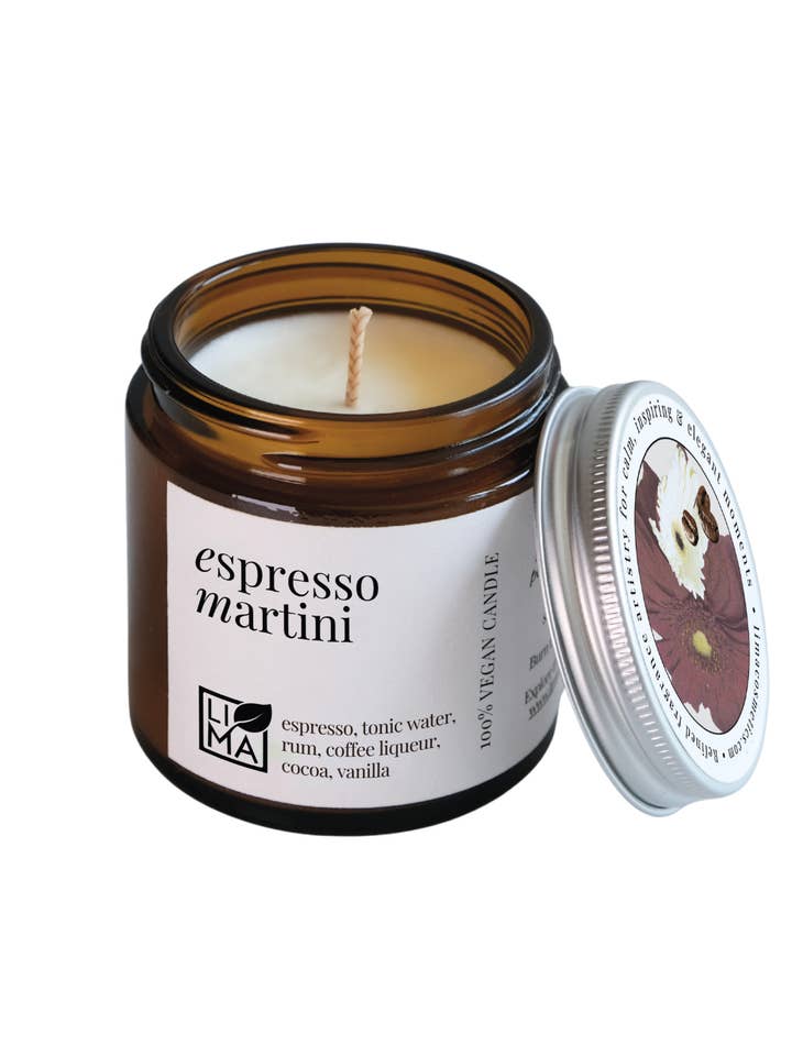 Espresso martini soy wax candle for wholesale by LIMA Cosmetics