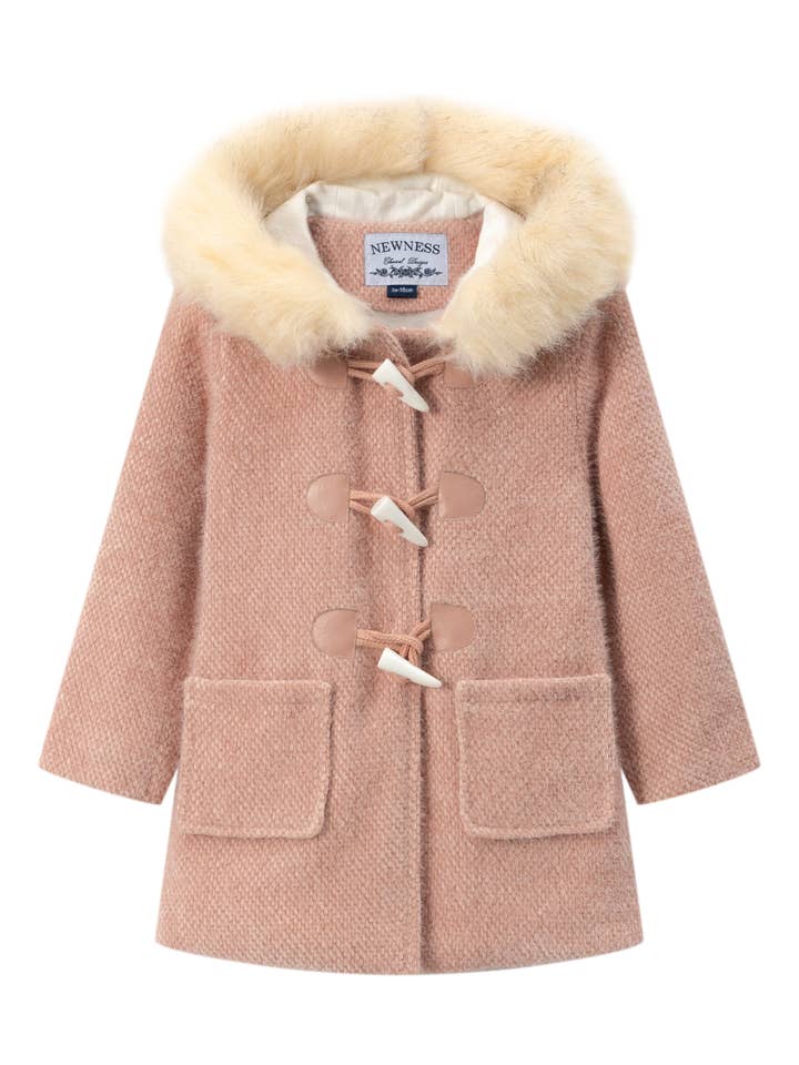 Abrigo De Paño Con Capucha Con Pelo para venta al por mayor de Newness Kids