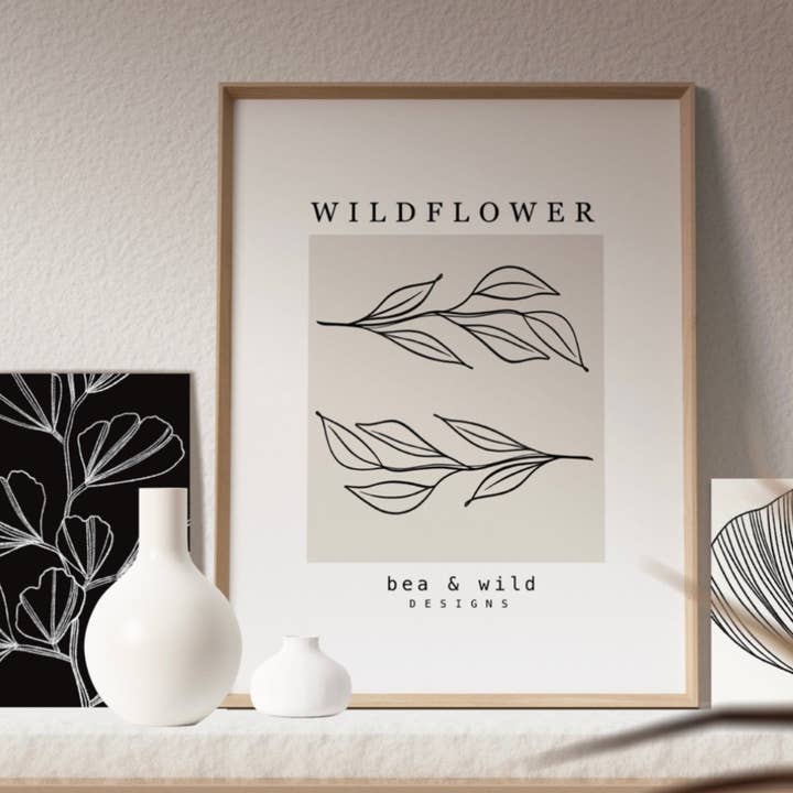'Wild Flower' Giclée Art Print for wholesale by Bea & Wild Designs