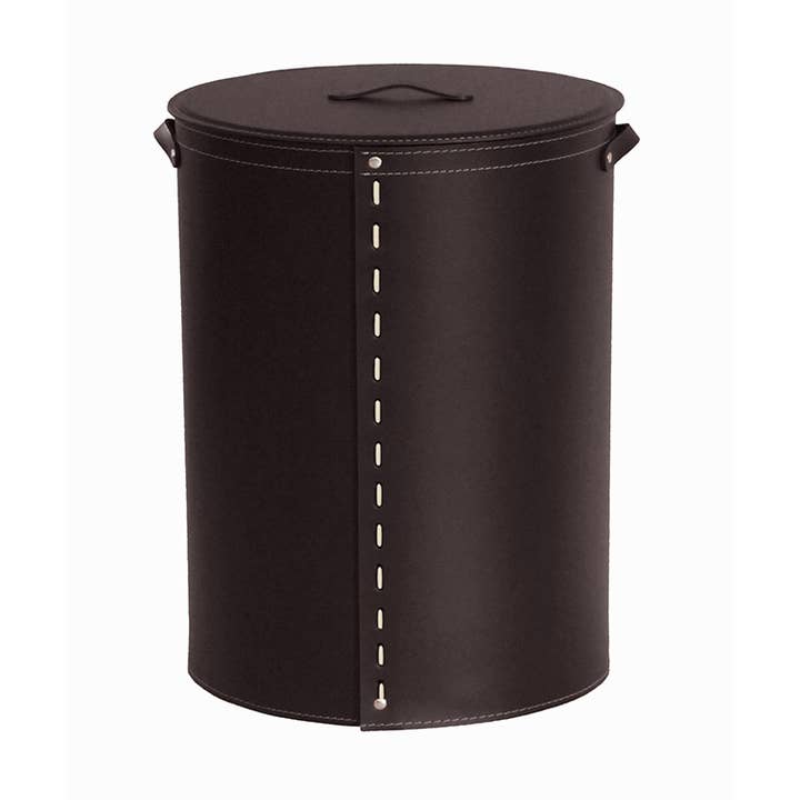 RICKY oval leather laundry basket for wholesale by LIMAC Design
