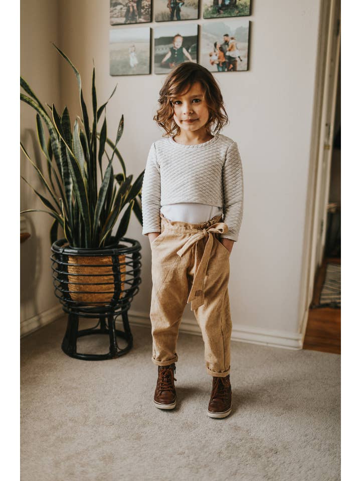 Tate & Adele - Vente Pantalon – enfant - Pantalon à taille en papier Elsie avec ceinture8