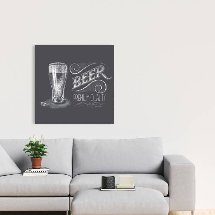 Sort Vintage øl skilt | Kunsttryk på lærred 24 „x 24" for engroshandel på Faire