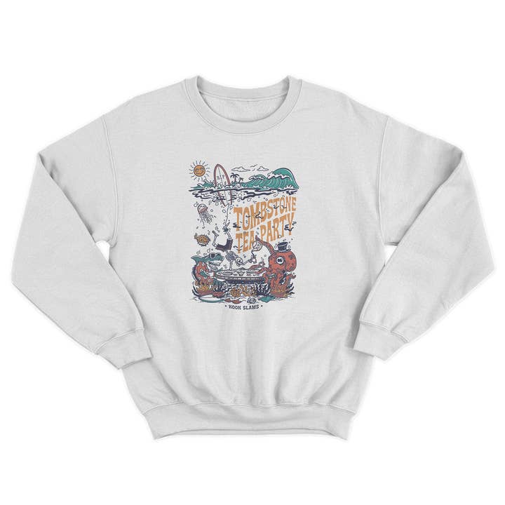 Felpa Girocollo Tombstone Tea Party per la vendita all'ingrosso da parte di Kookslams