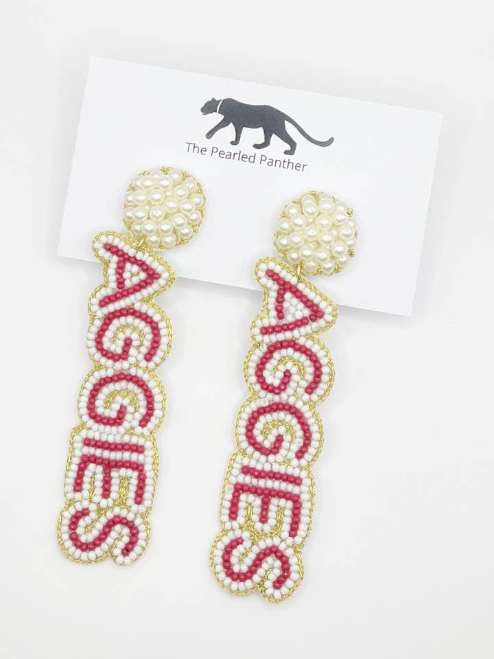 Texas A&M Aggies, Beaded Statement Earrings, Game Day, Tailgate Fashion, handmade earrings, SEC for wholesale by The Pearled Panther