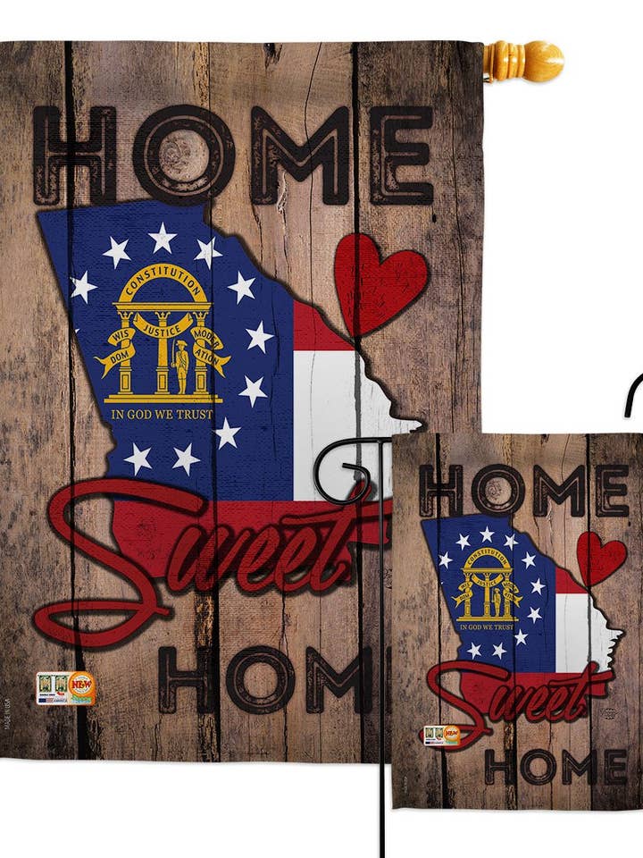 State Georgia Home Sweet Americana States Decor Flag for wholesale by Two Group Flag Co
