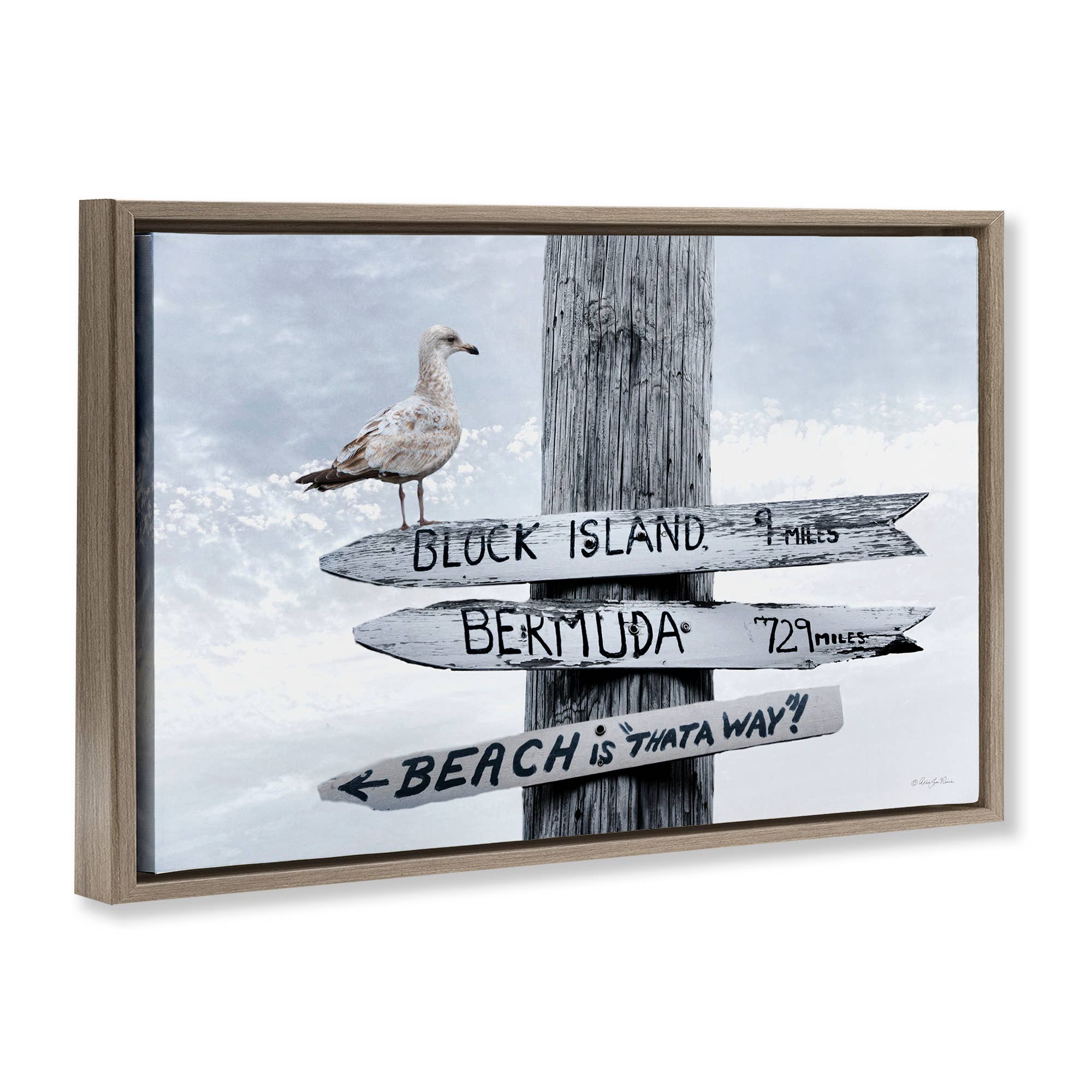 Stupell Industries – wholesale Väggskylt – Semesterstrandskyltar med mås - Inramad väggkonst18