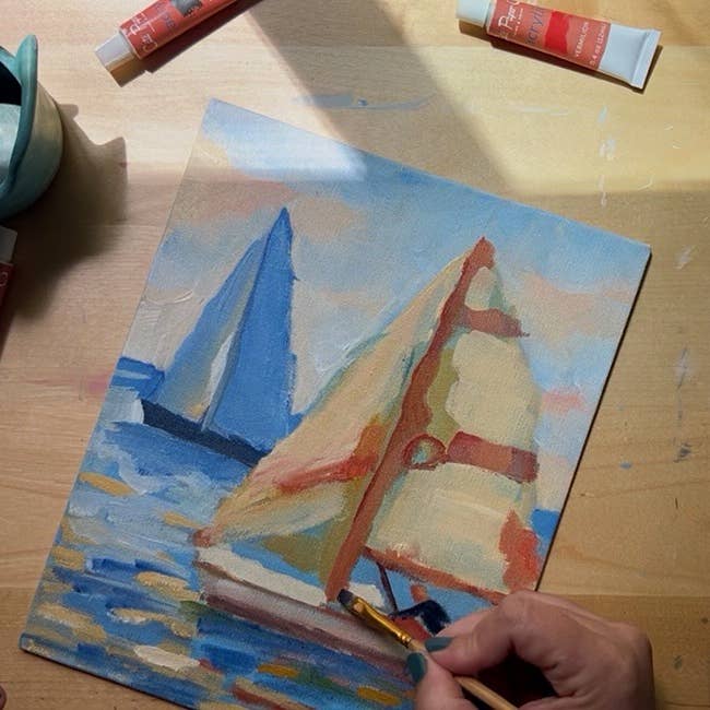 Cate Paper Co. - Wholesale DIY Craft Kit - East Coast Regatta painting kit, impressionist painting kit 4