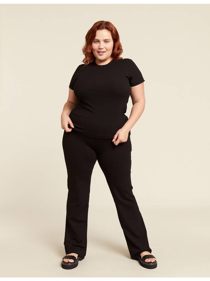Black Motivate High Waist Flare Pant for wholesale on Faire