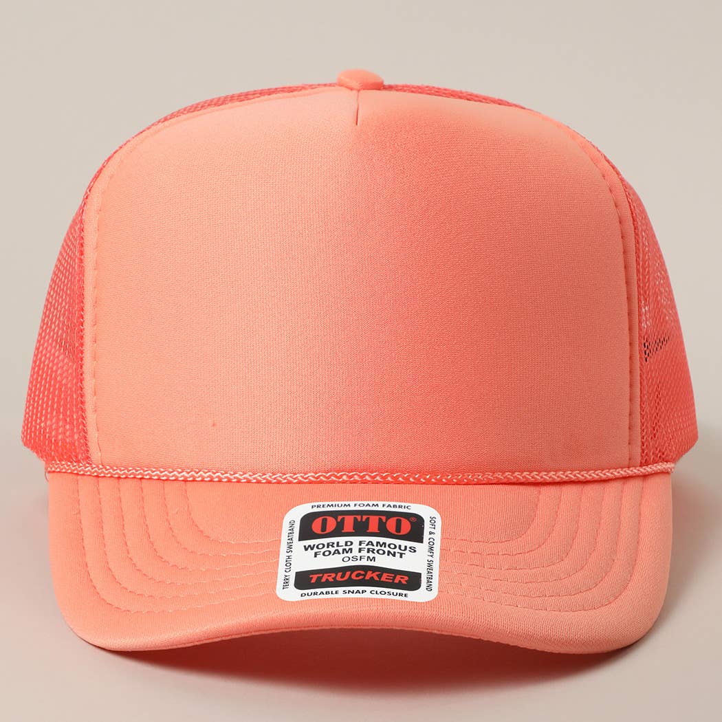Fashion City - Wholesale Trucker Hat - Unisex - Solid Color OTTO 5-Panel Foam Mesh Back Trucker Hat47