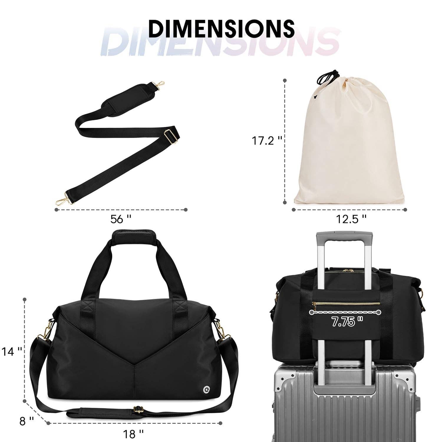 wandf - Wholesale Weekender Bag - Women's - Underseat Carry-on Luggage Duffel Bag Weekender Overnight14