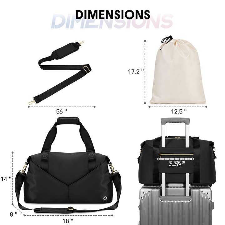 wandf - Wholesale Weekender Bag - Women's - Underseat Carry-on Luggage Duffel Bag Weekender Overnight14