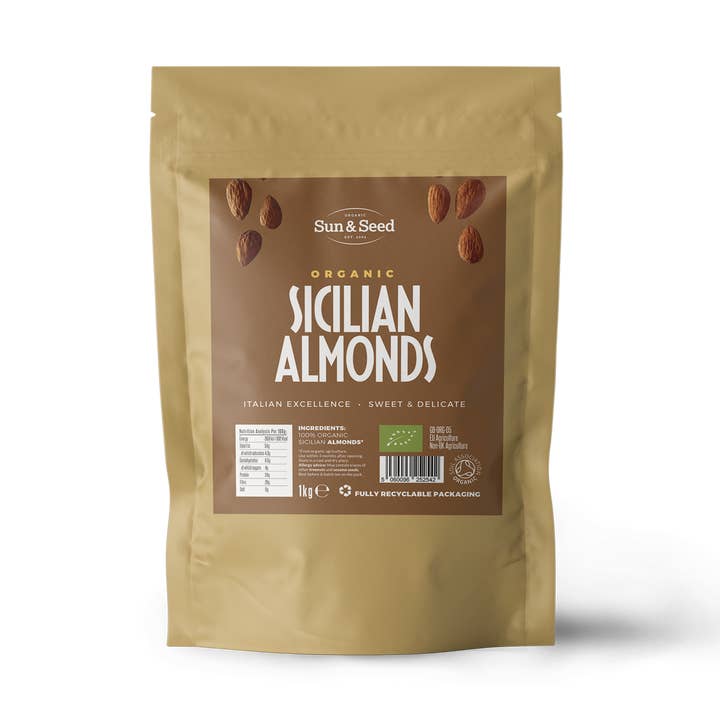 Sun & Seed – wholesale Nuts – Organic Raw Sicilian Almonds 1kg0