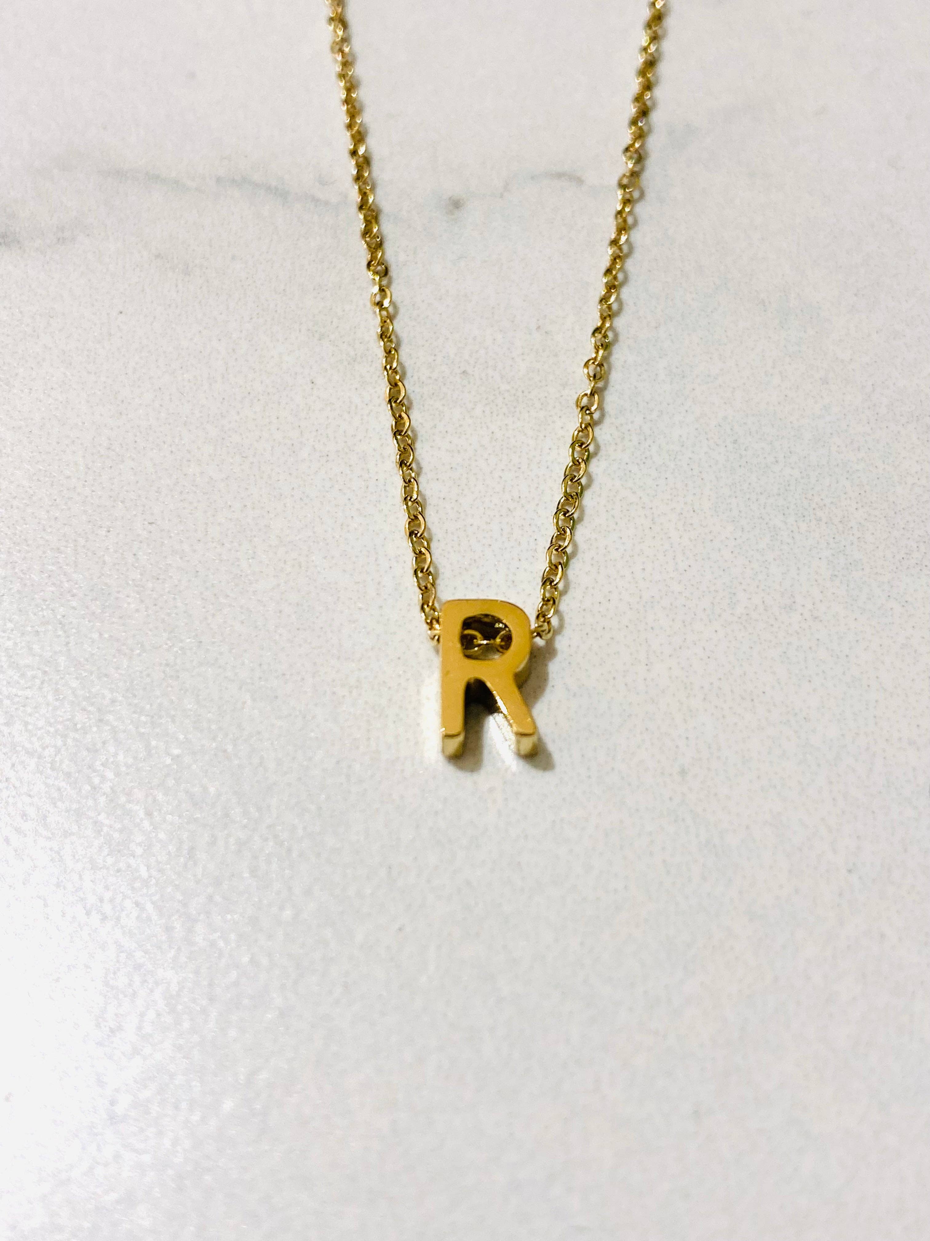 Cassette Barcelona - Wholesale Pendant/Charm Necklace - Initial Charm Necklace Gold All Letters25