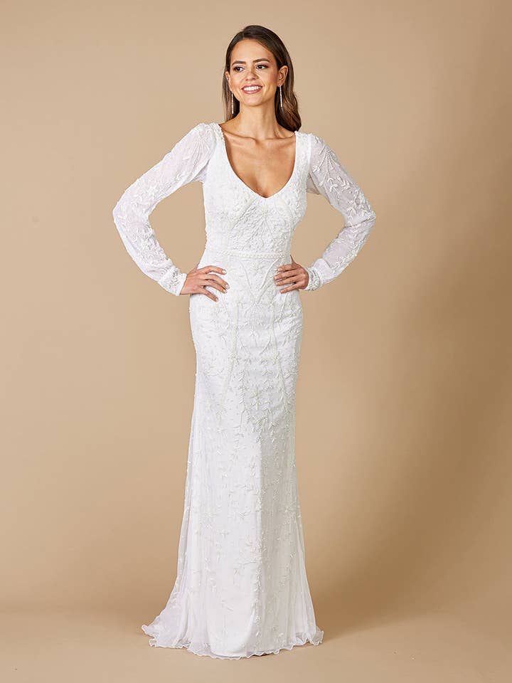 Lara Gigi Romantic Long Sleeve Wedding Dress for wholesale by Lara New York