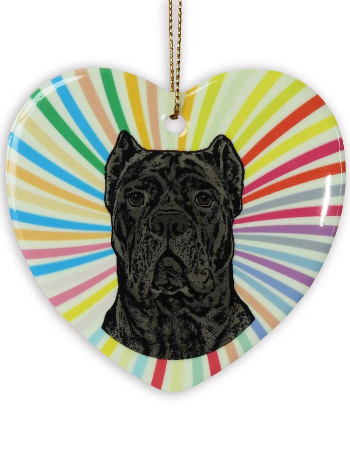 Cane Corso Keramisk hjerte ornament for engroshandel hos Sabyloo