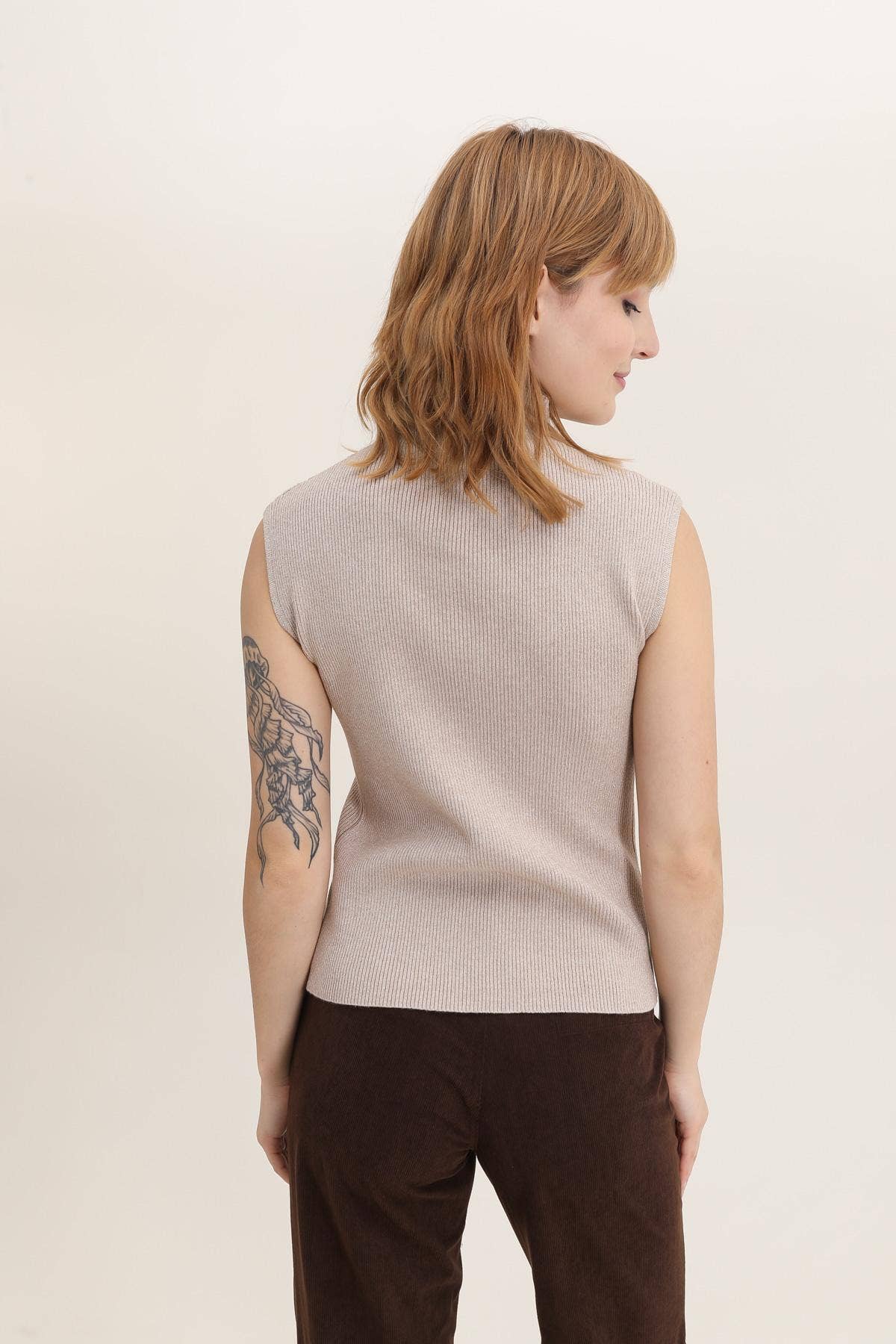 LULUMARY – wholesale Stickad topp - Dam – Lurexstickad top H684 med hög krage, 6-pack7