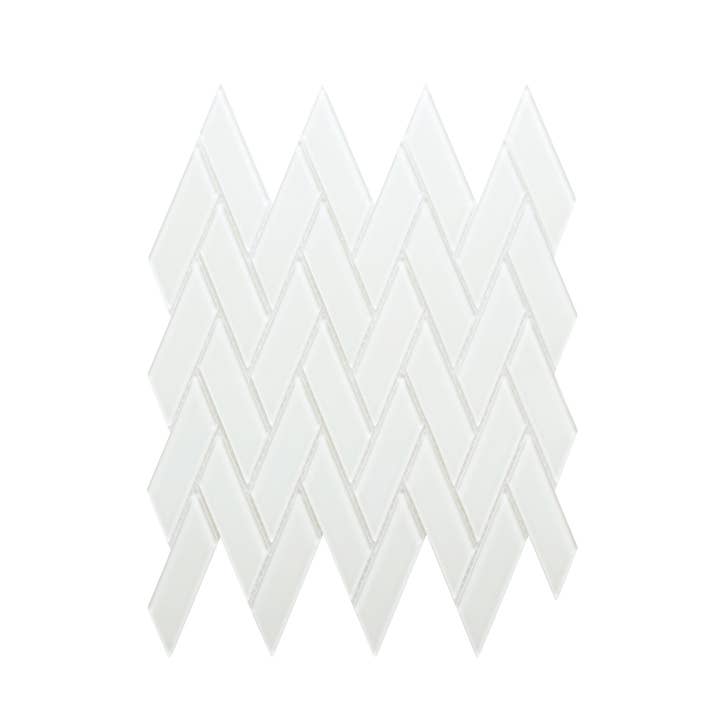 Value Series Herringbone Glass Mosaic Tile 4mm - 6 Square Feet Per Carton for wholesale by WS Tiles